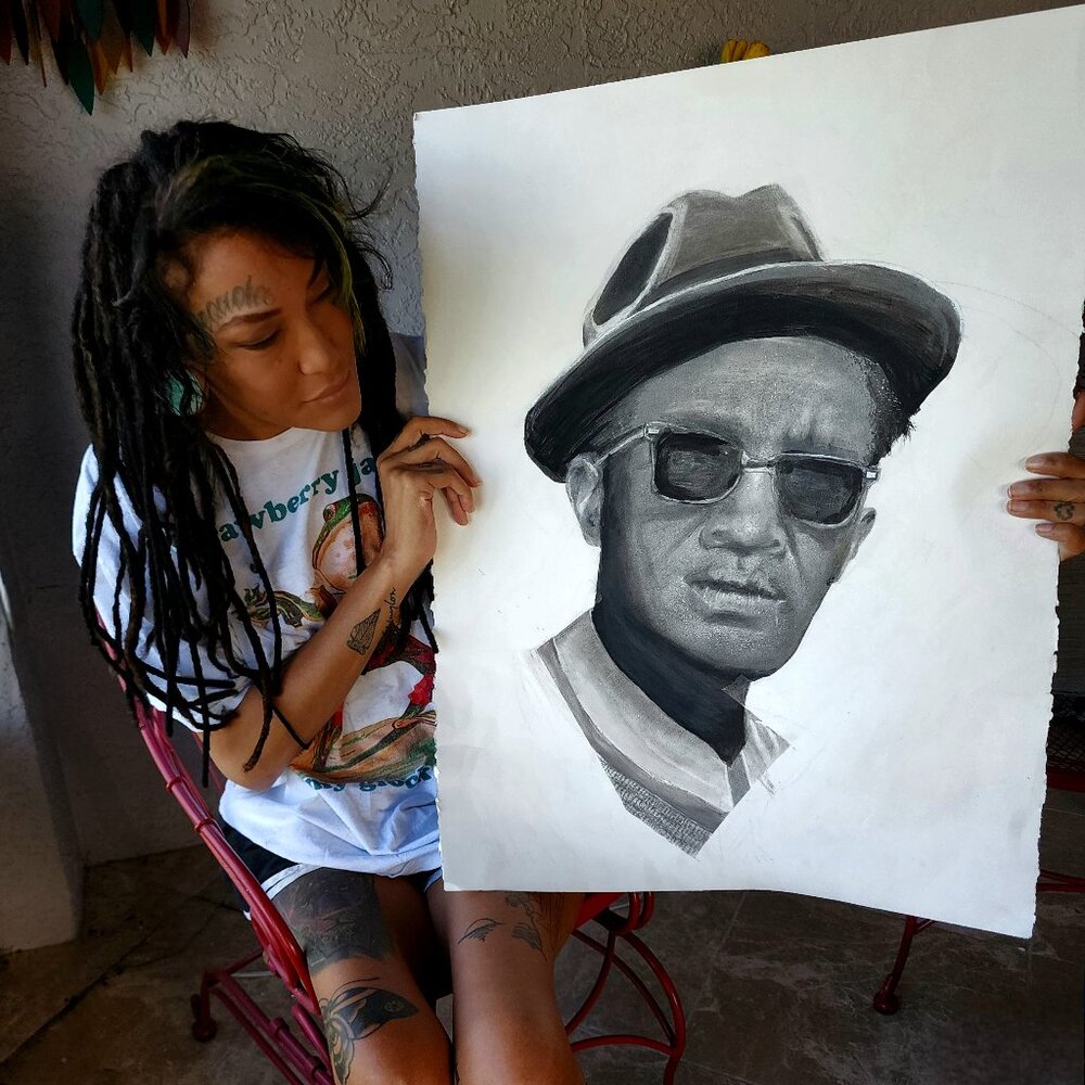 LIGHTNIN HOPKINS DRAWING